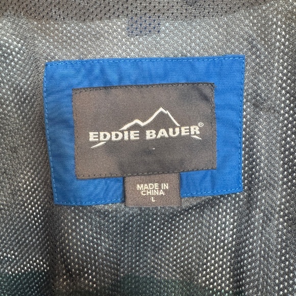 Eddie Bauer Jacket Mens Size Large Blue Windbreaker Hooded Hiking Waterproof - Picture 7 of 11
